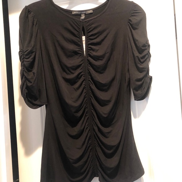 White House Black Market Romantic Ruched Tee - Picture 5 of 9